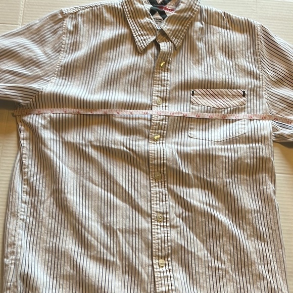 Billabong-medium-multicolor striped button up shirt. Front pocket - Picture 11 of 11
